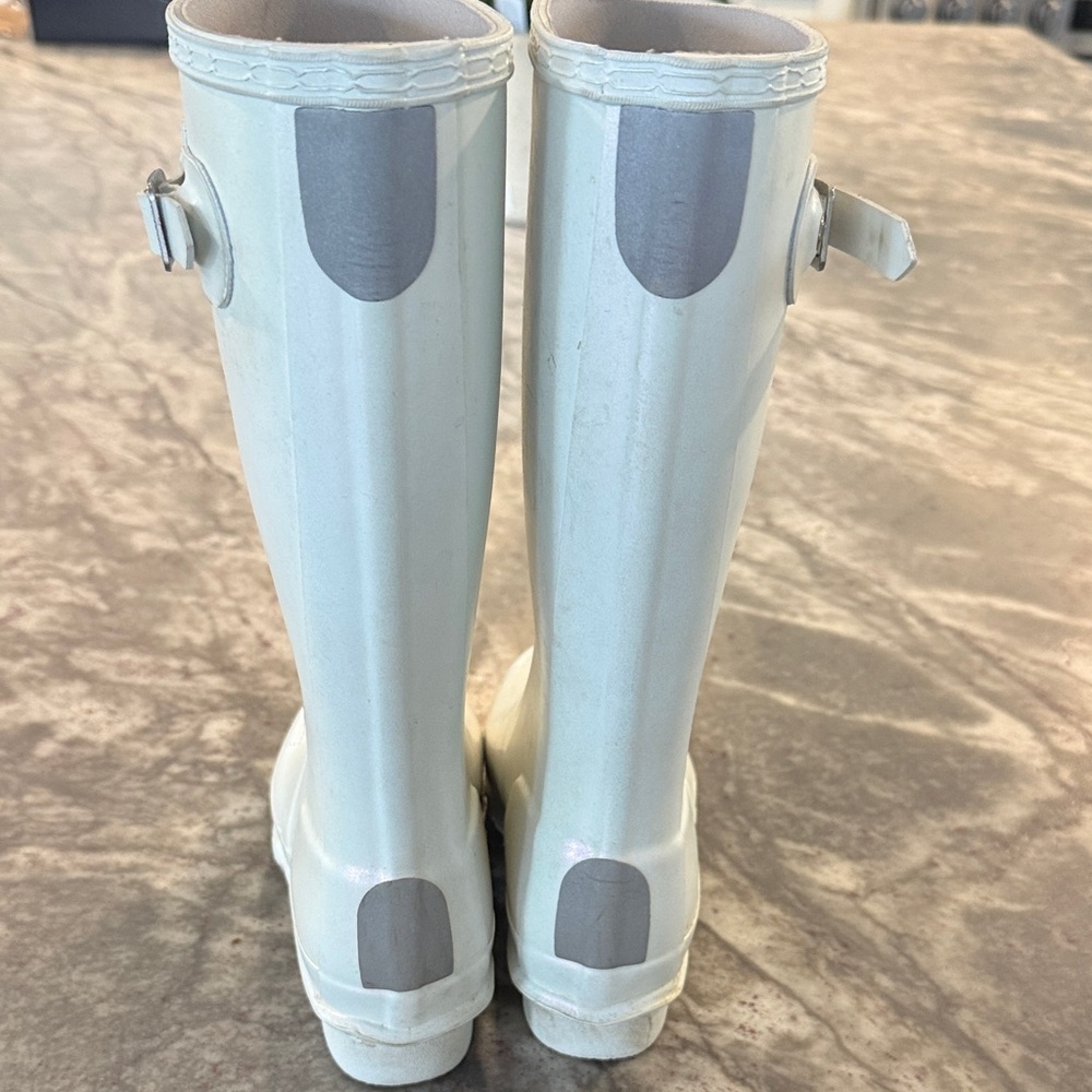Hunter Classic White Iridescent Tall Boots - Picture 3 of 5